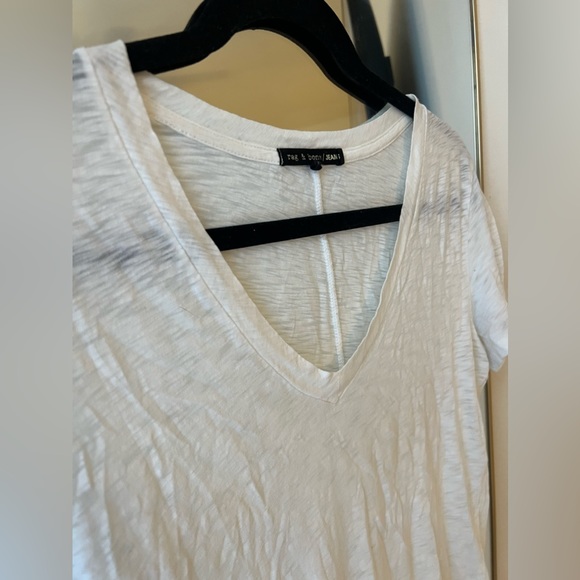 Rag & Bone White Heathered V-neck - Picture 2 of 4